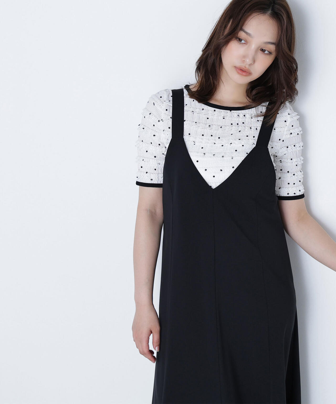 ドットバイカラーカットソー