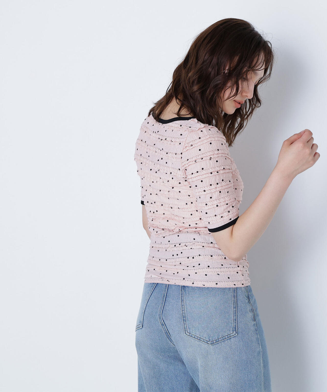 ドットバイカラーカットソー