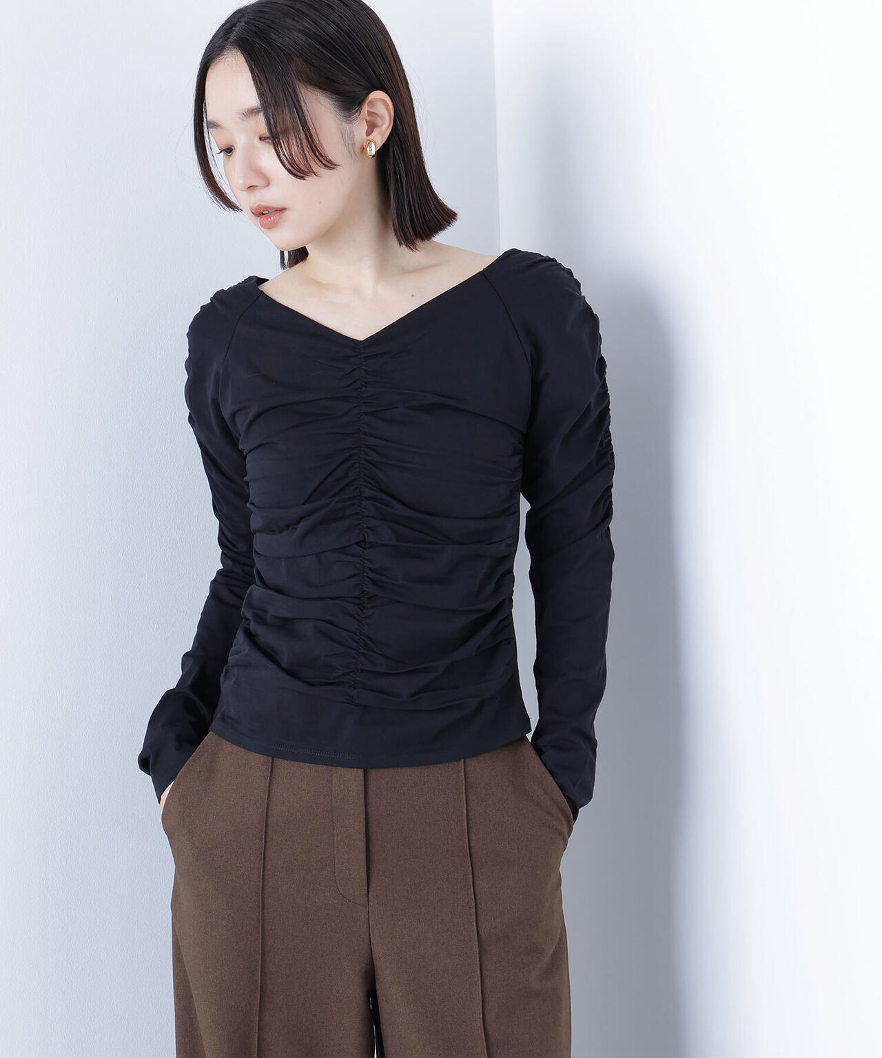 ギャザーカットソー