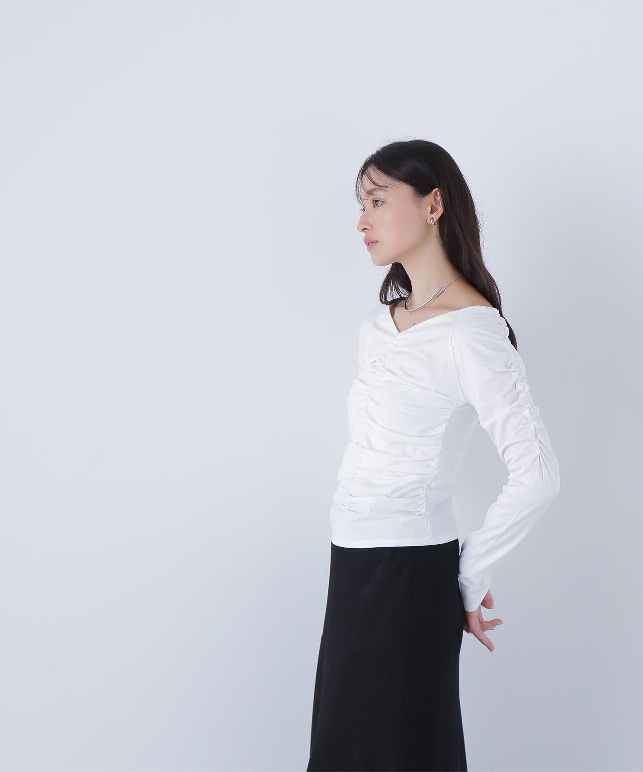 ギャザーカットソー