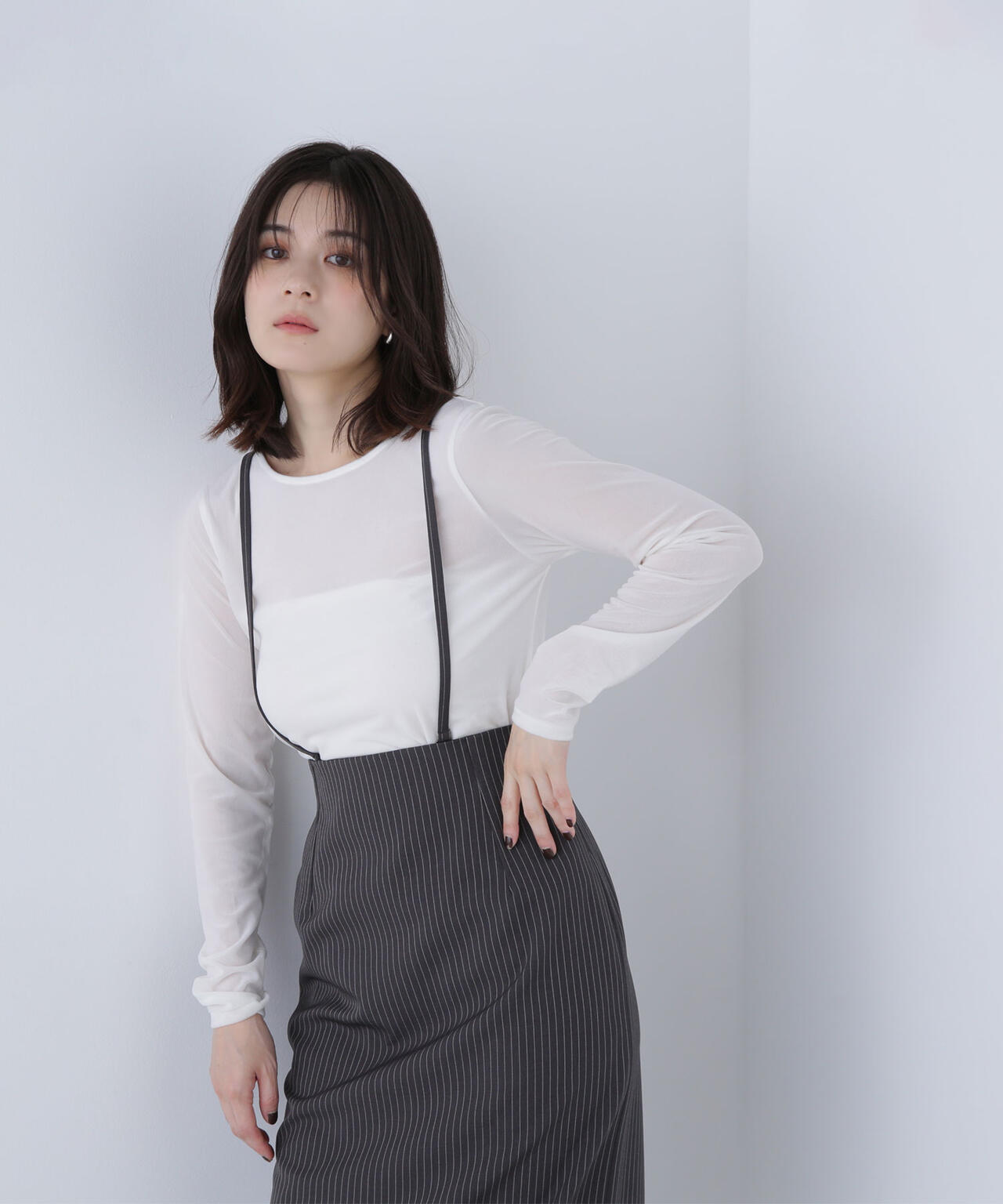 ベロアボートネックカットソー