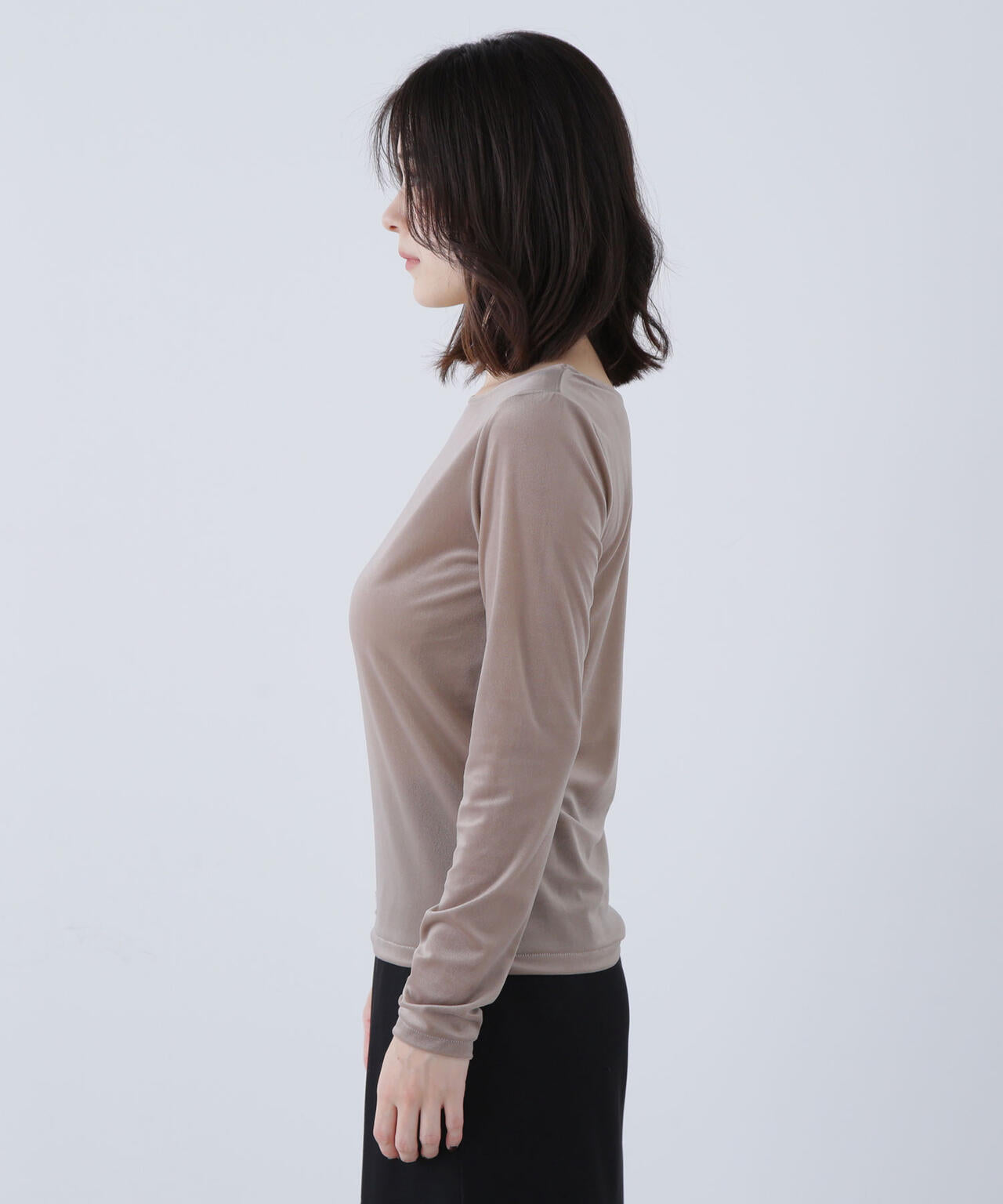 ベロアボートネックカットソー