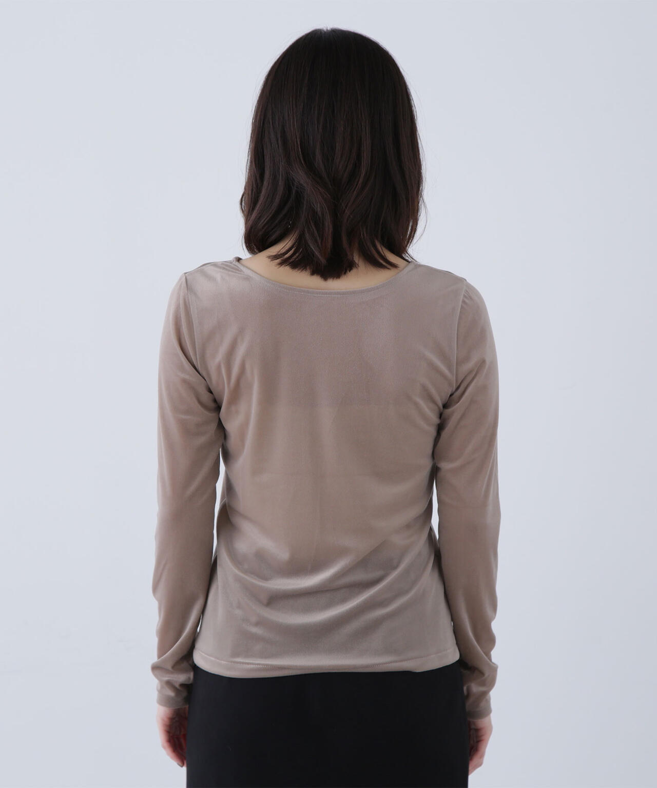 ベロアボートネックカットソー