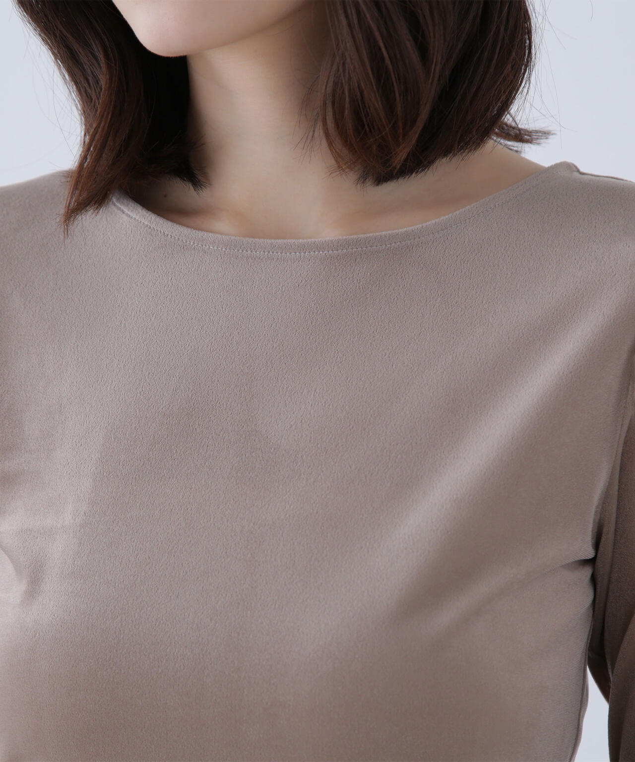 ベロアボートネックカットソー