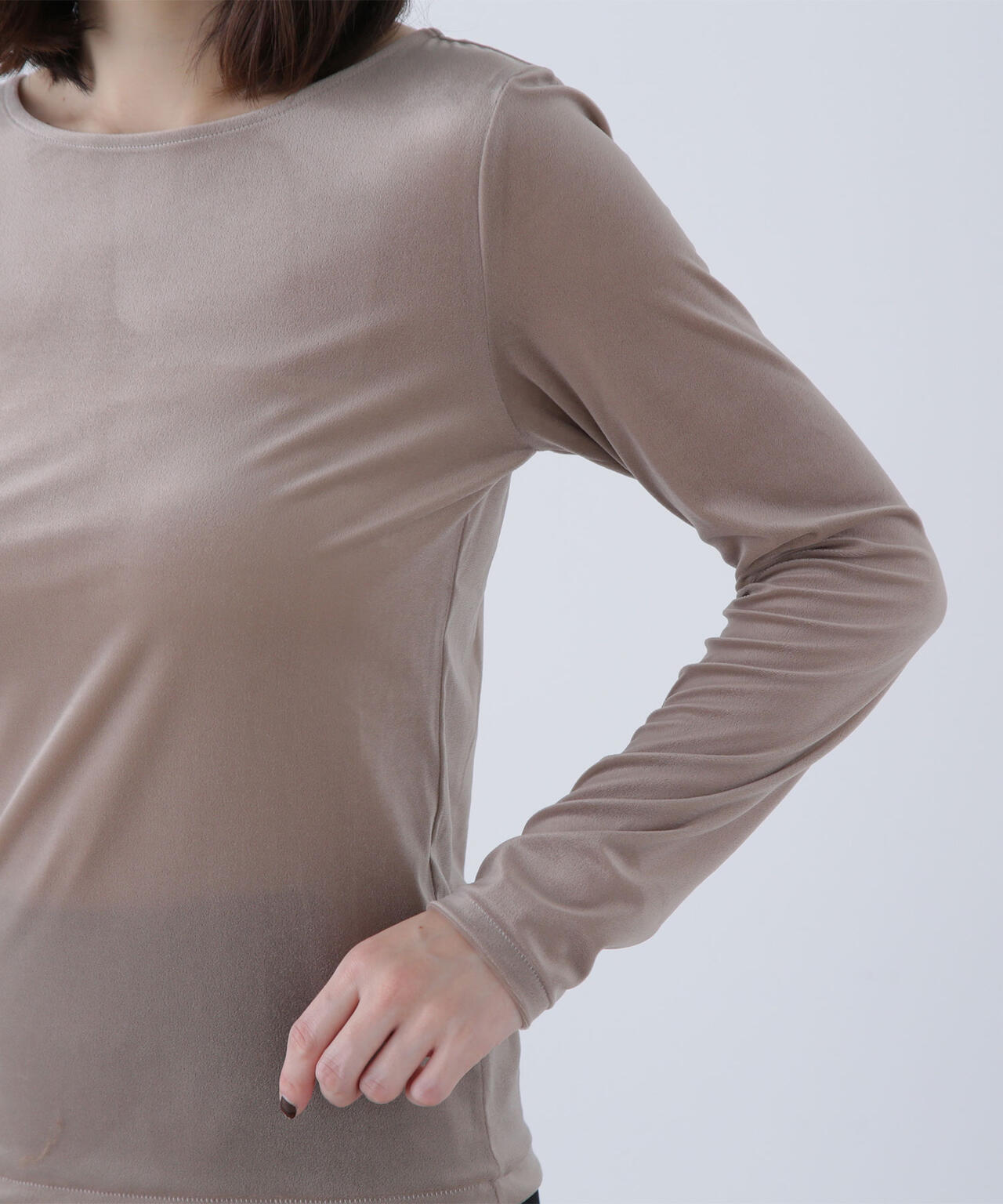 ベロアボートネックカットソー