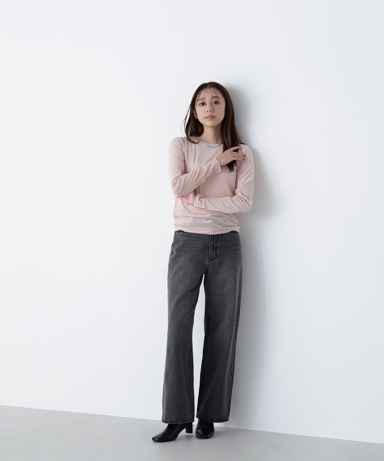 ベロアボートネックカットソー