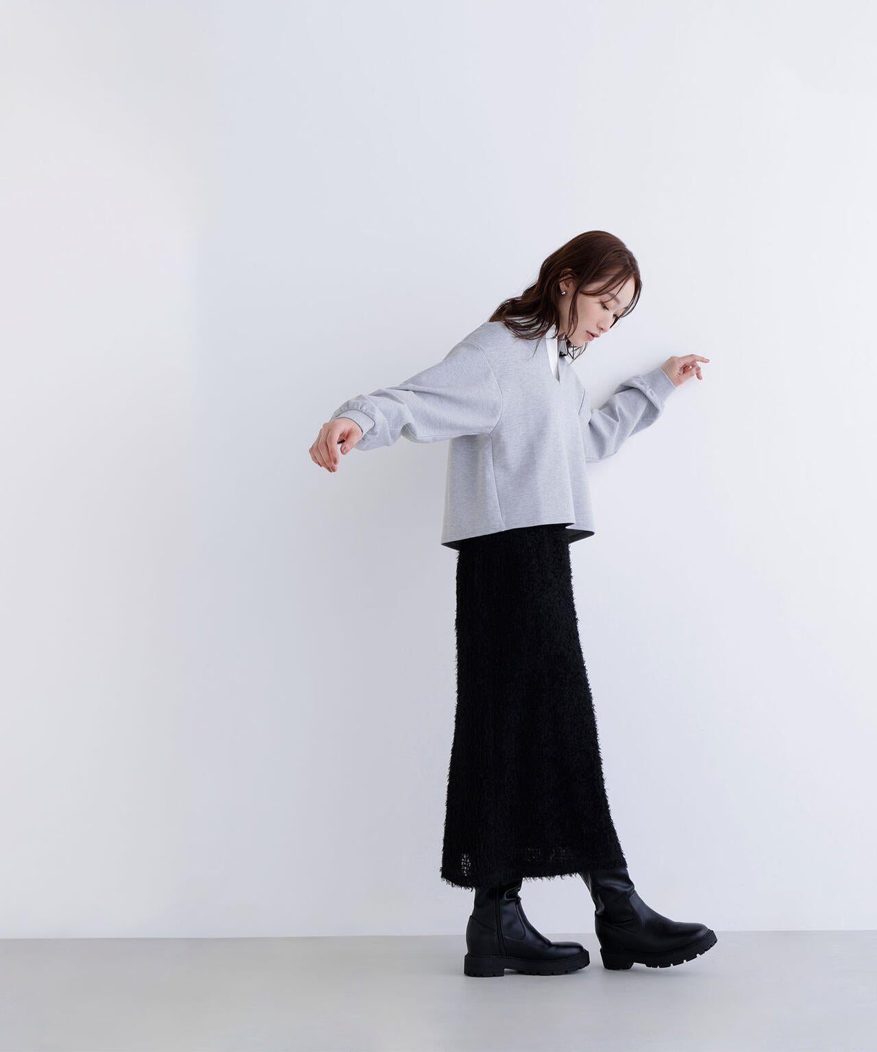 クロップドポロカラートップス