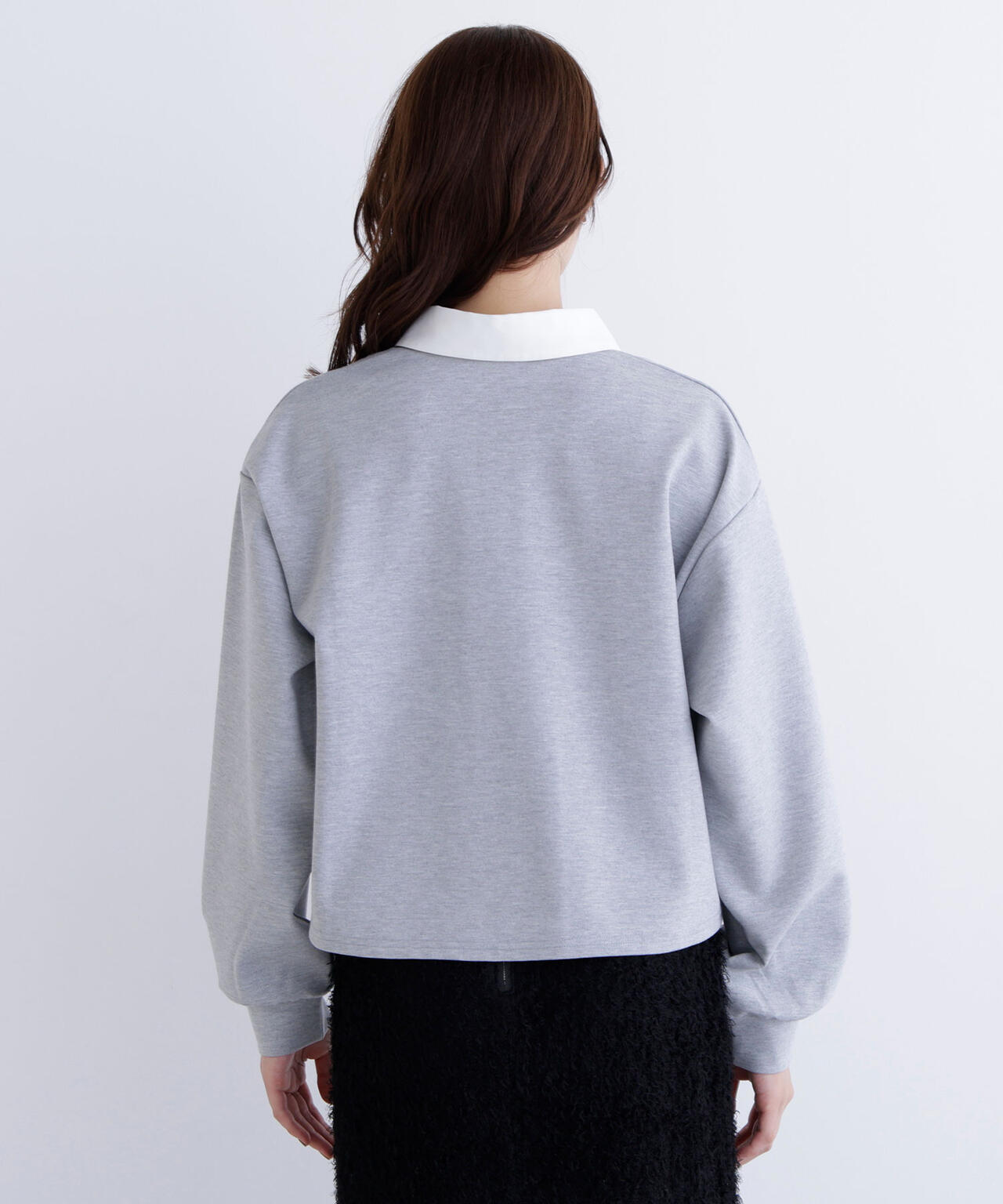 クロップドポロカラートップス