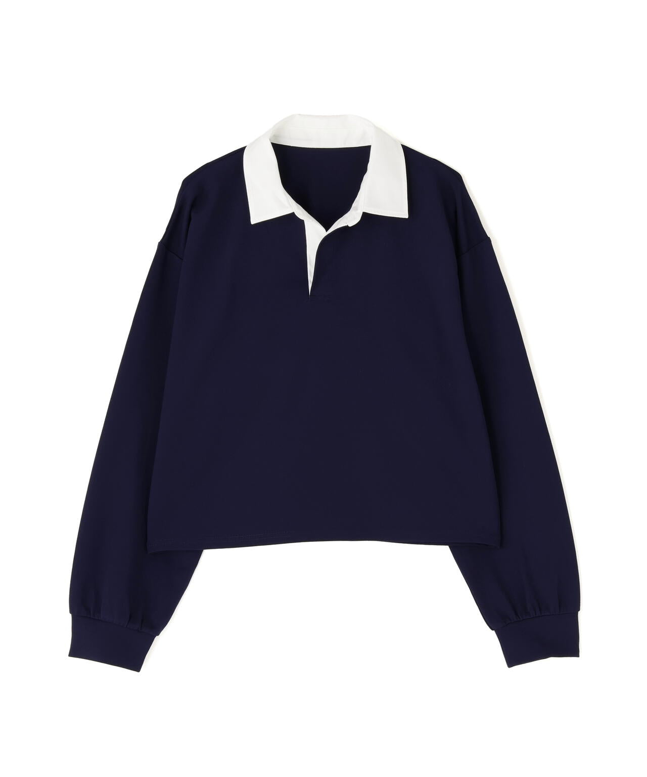 クロップドポロカラートップス