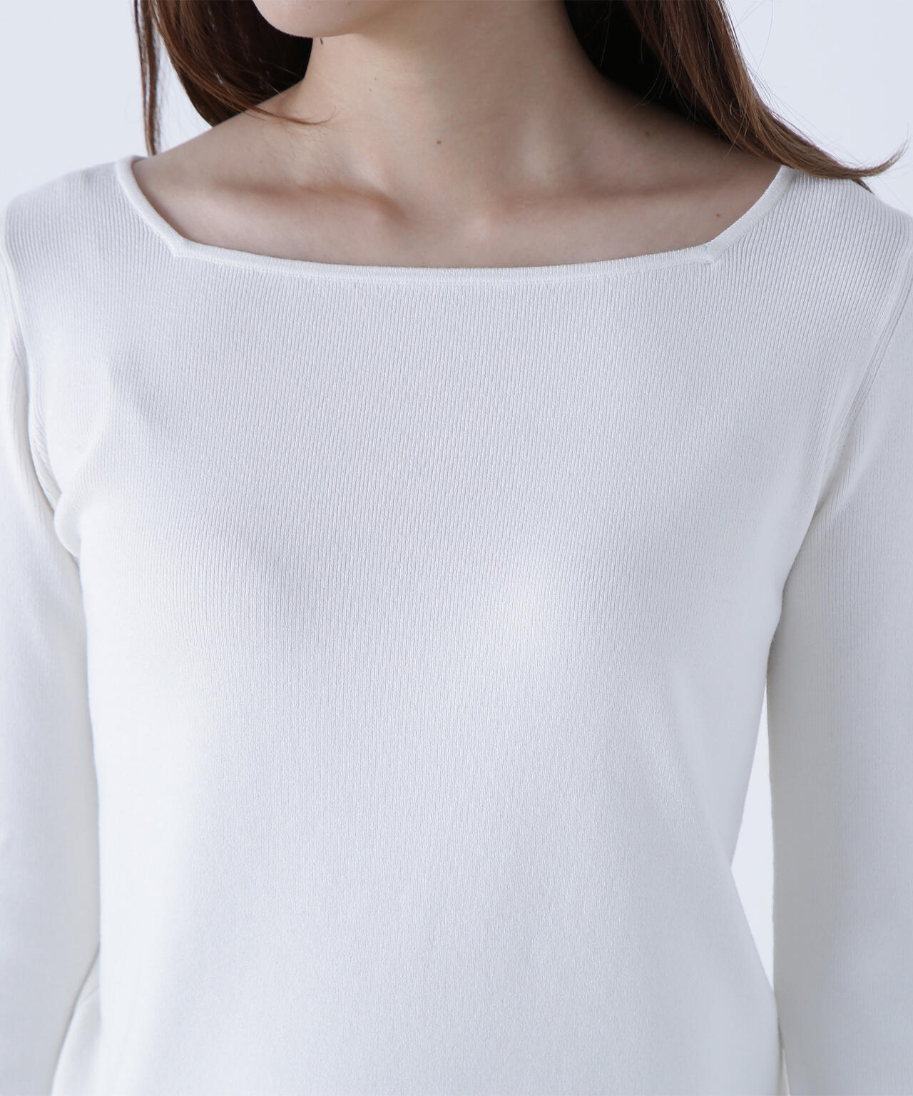 総針ベーシックシリーズ スクエアネックニット