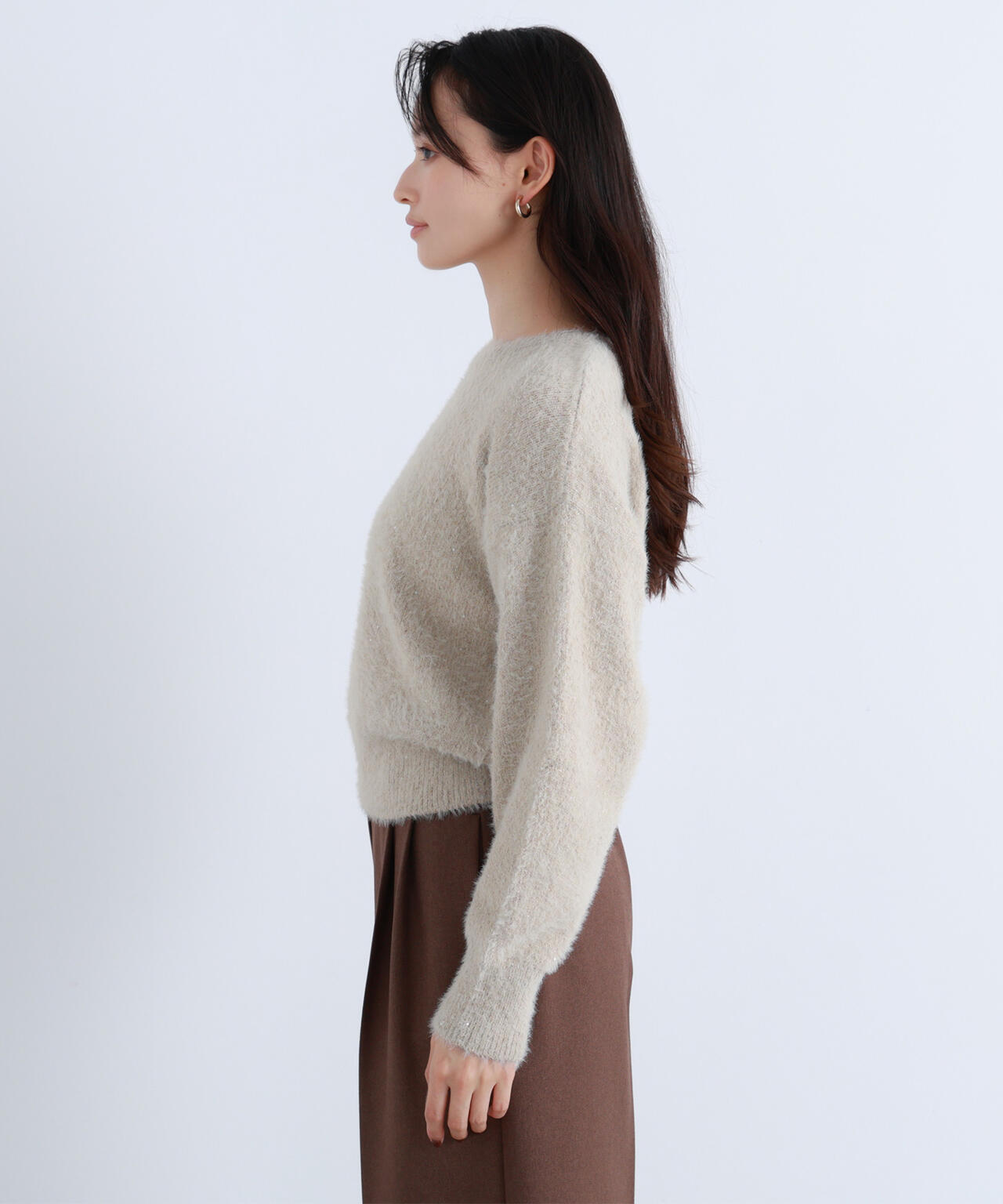 スパンコールフェザーニット