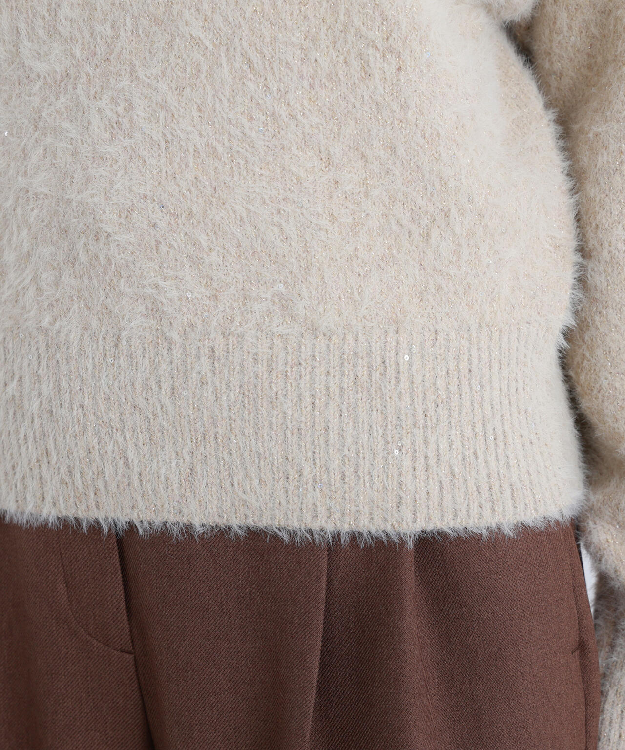 スパンコールフェザーニット