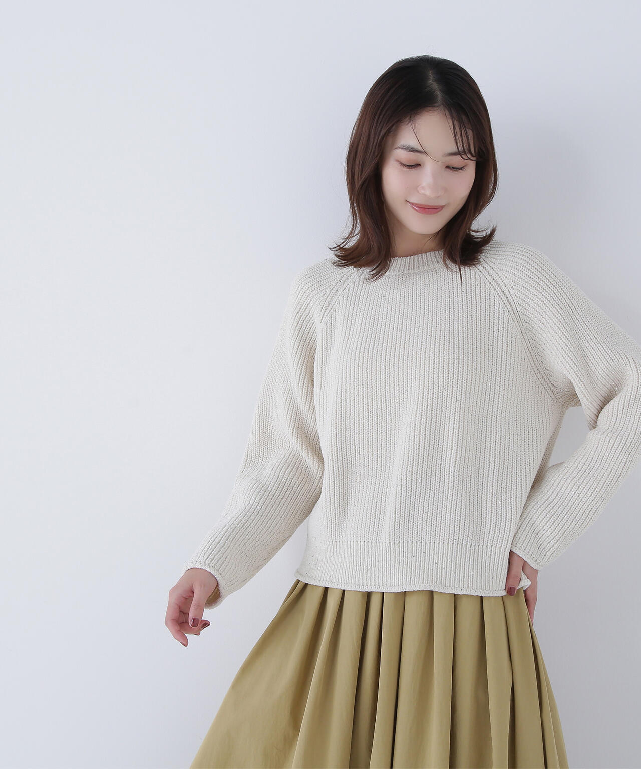 スパンコールモールニット