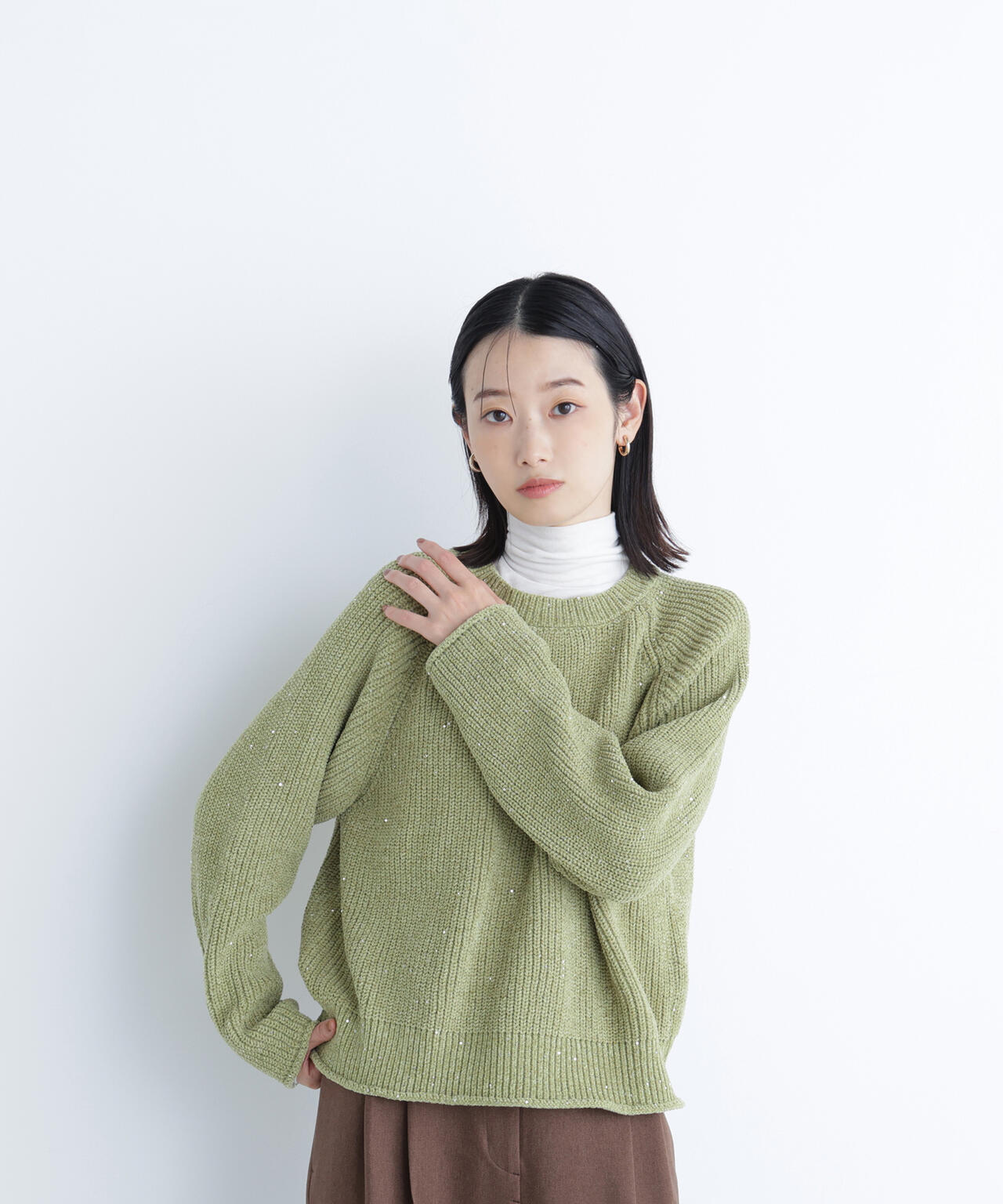 スパンコールモールニット