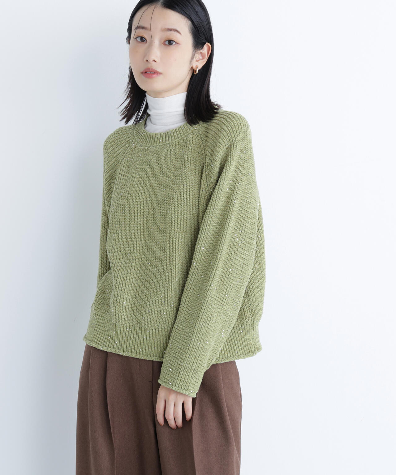 スパンコールモールニット