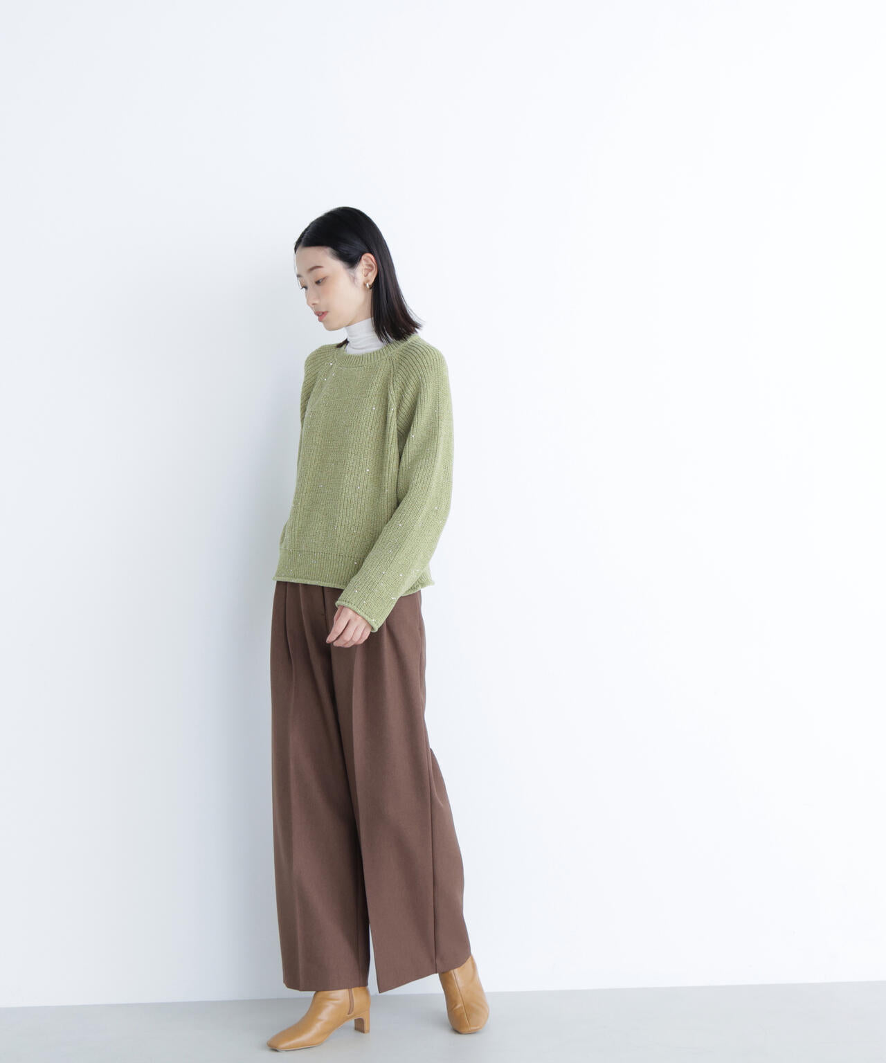 スパンコールモールニット