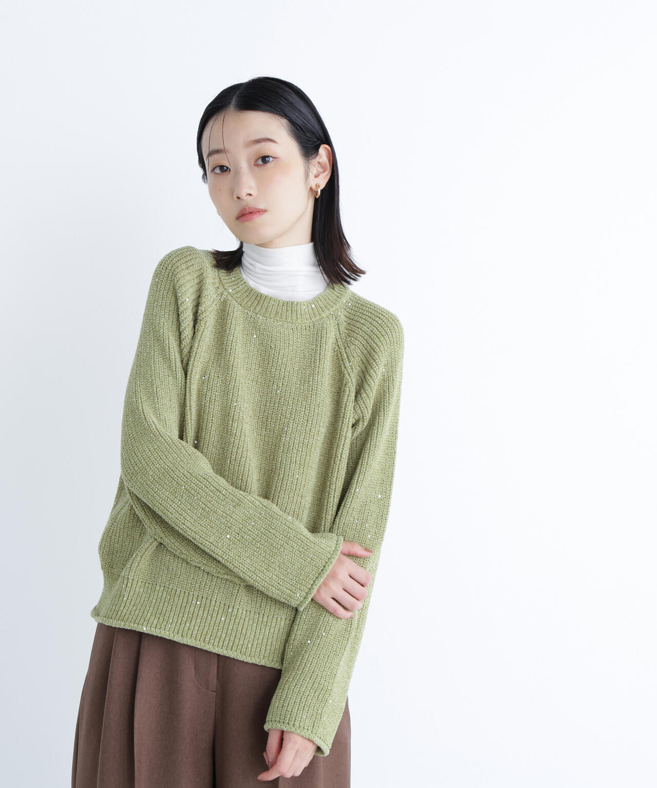 スパンコールモールニット