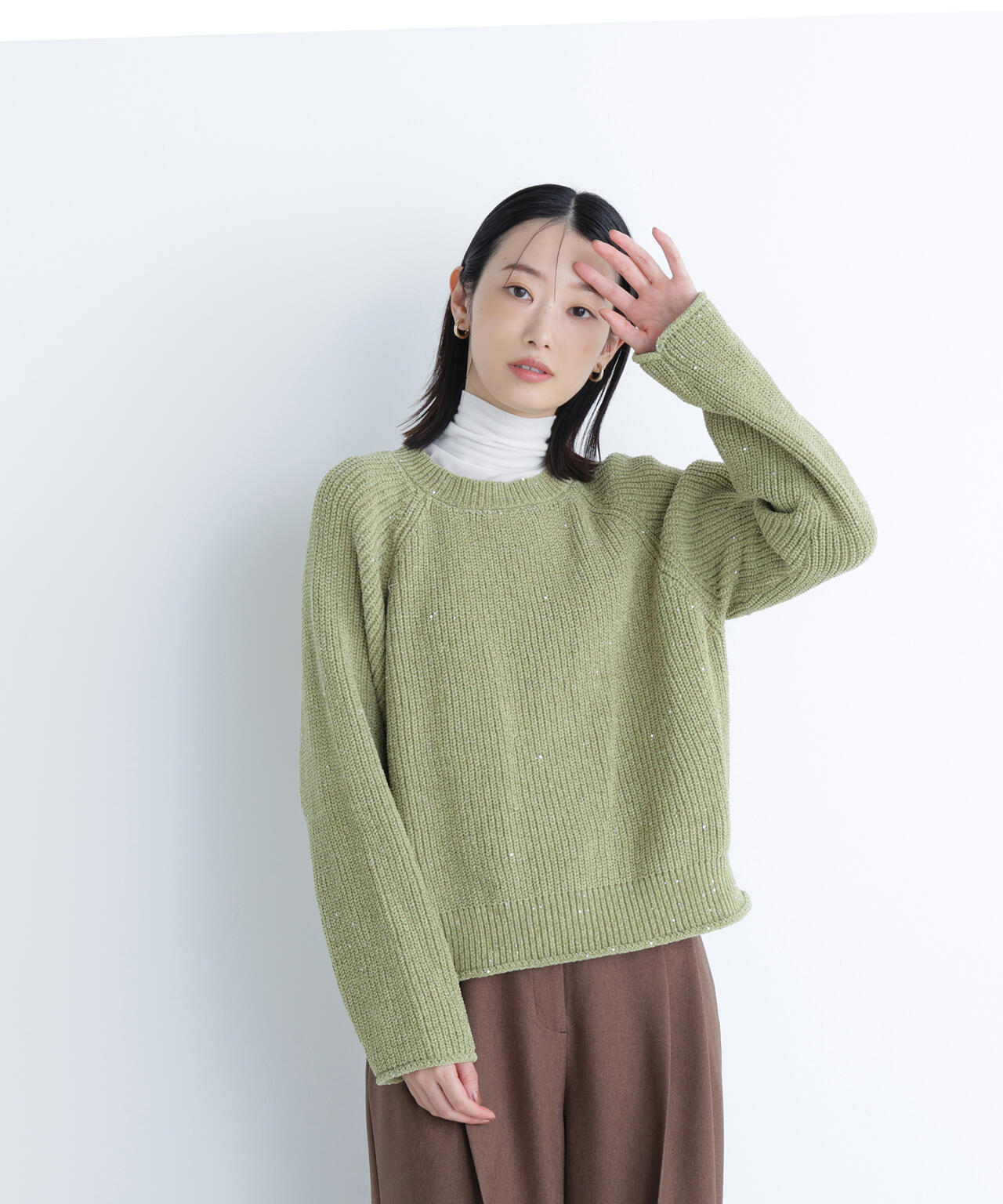 スパンコールモールニット