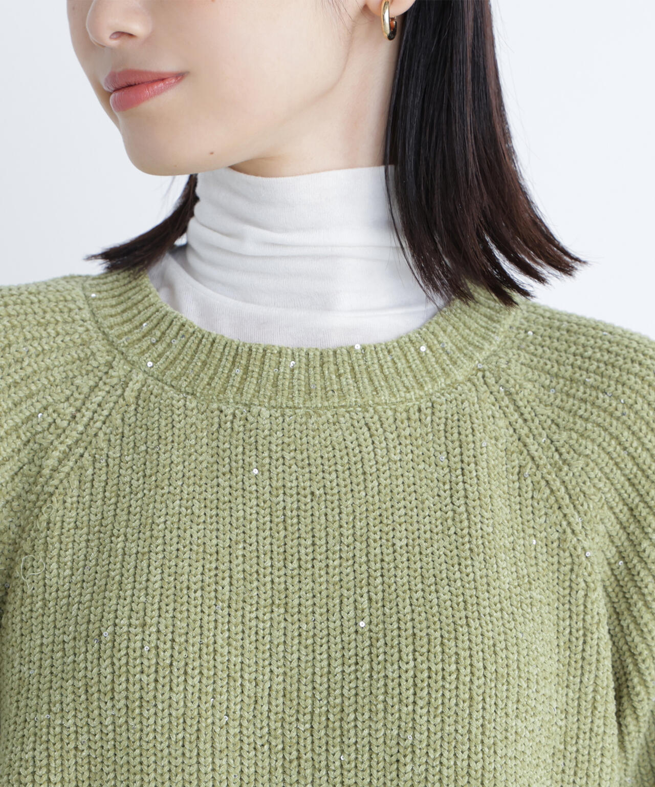 スパンコールモールニット