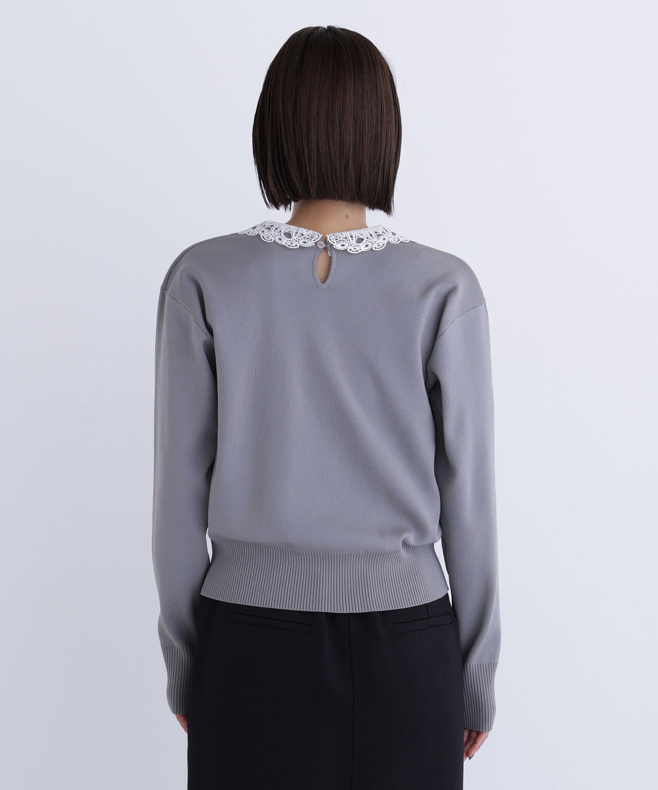 レースカラーフォルムニット