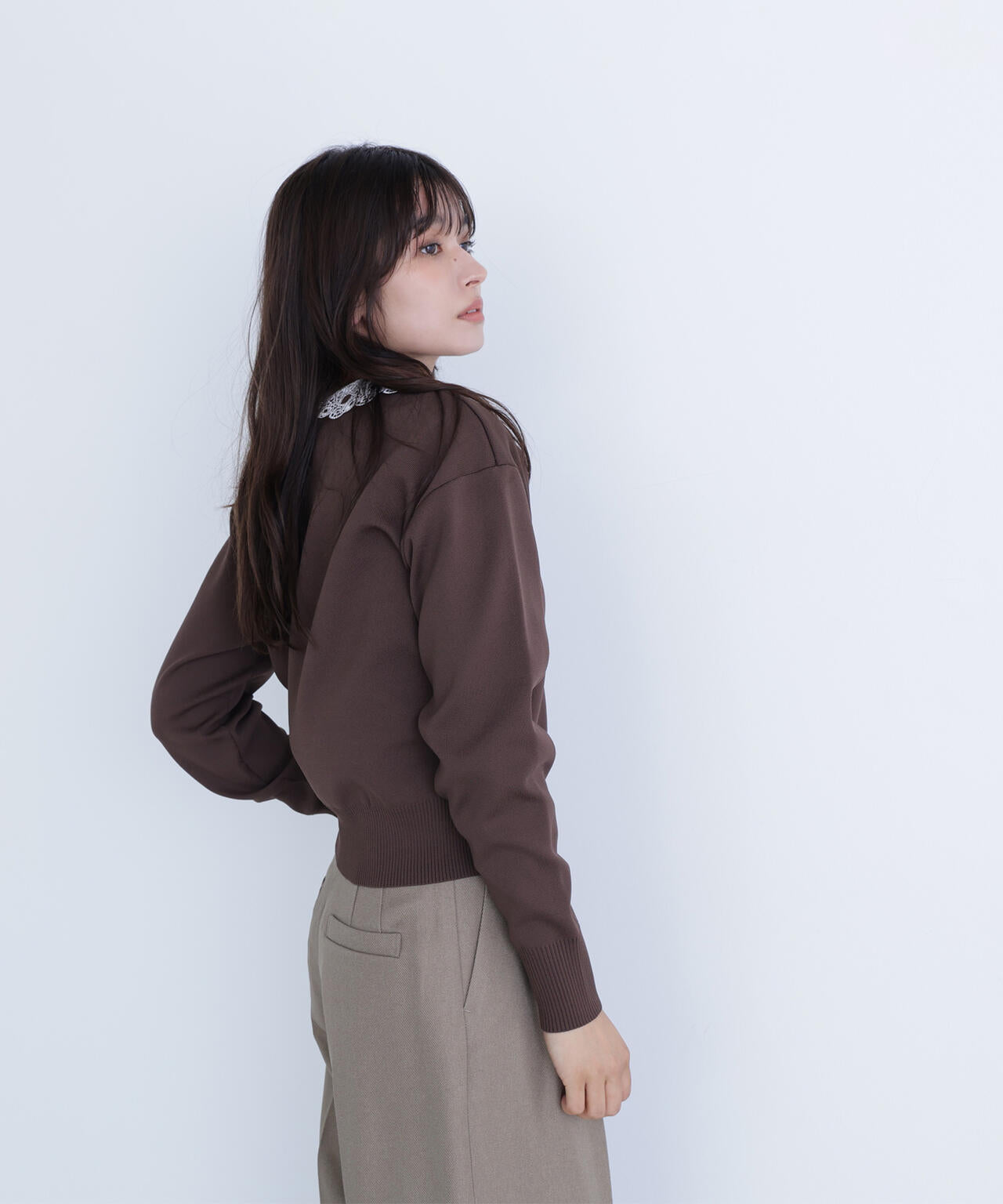 レースカラーフォルムニット