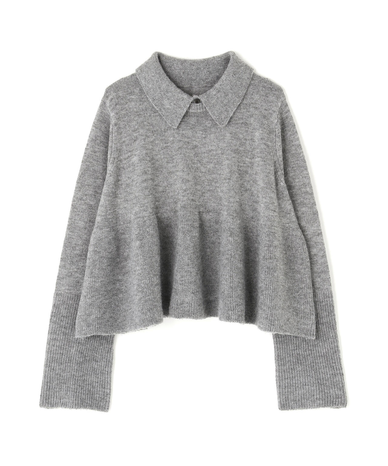 【Oggi掲載】襟付きペプラムニット