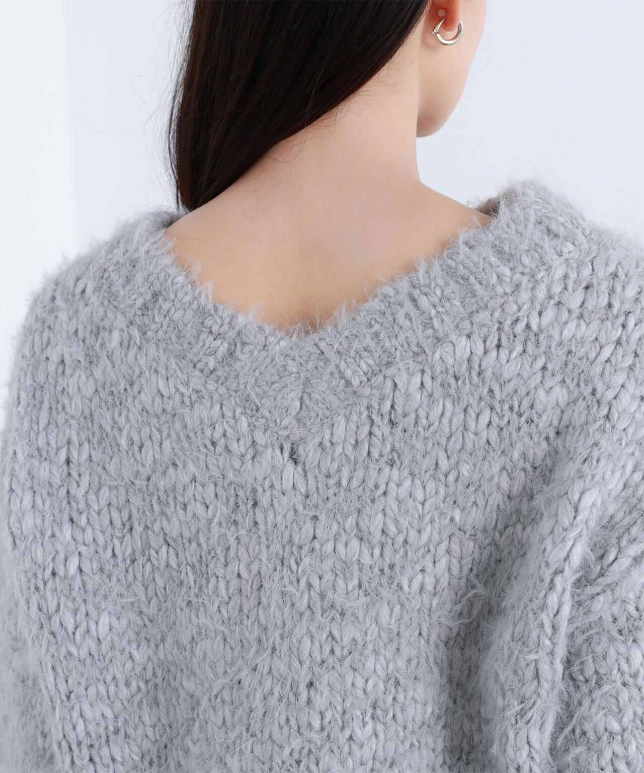 2wayネックスラブヤーンニット