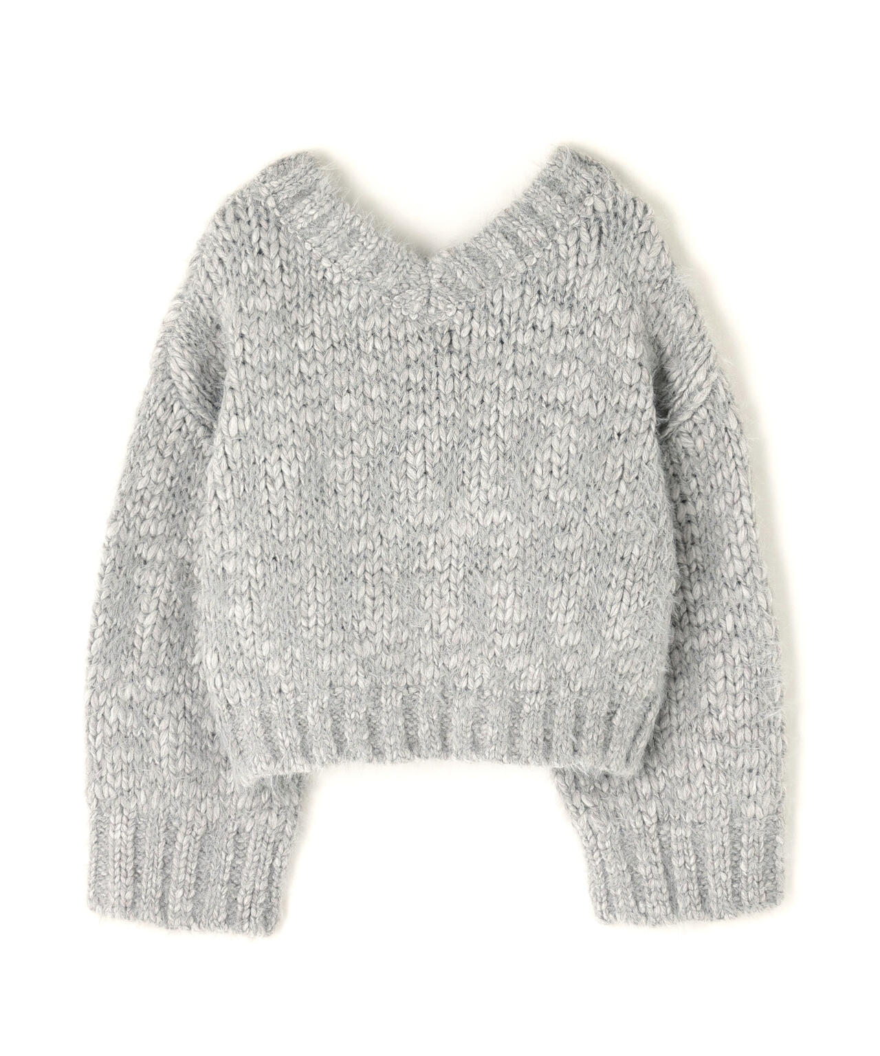 2wayネックスラブヤーンニット