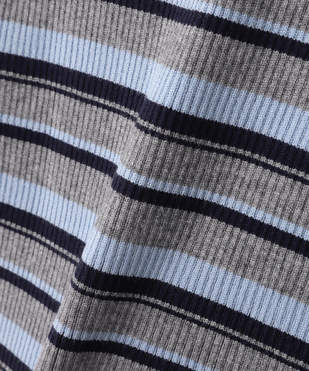 マルチボーダーリブニット