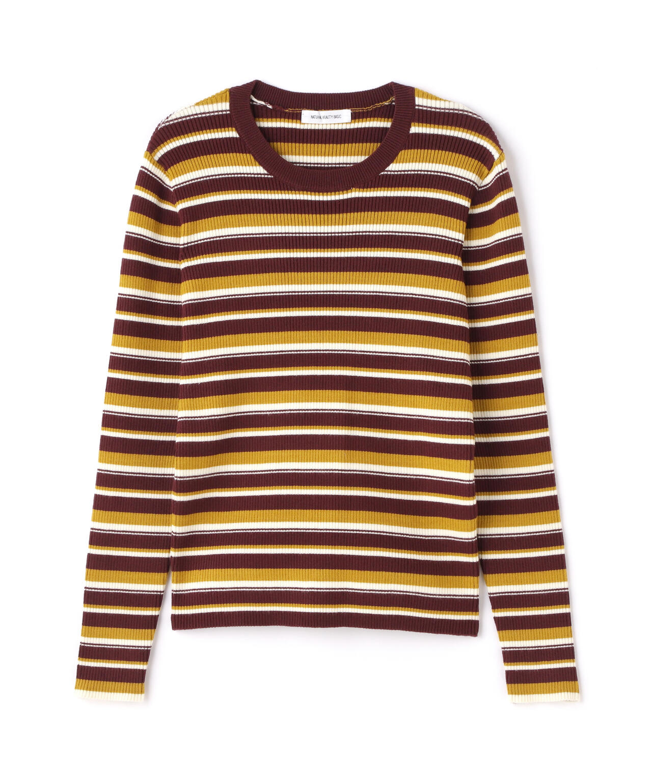 マルチボーダーリブニット