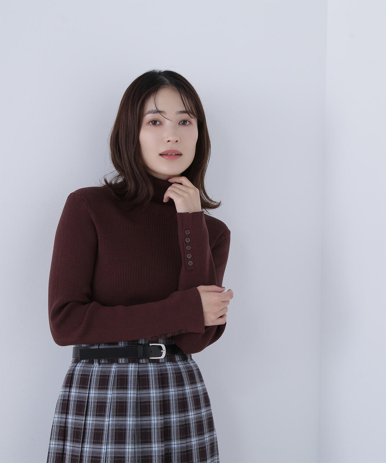 【Oggi掲載】ベーシックタートルネックニット