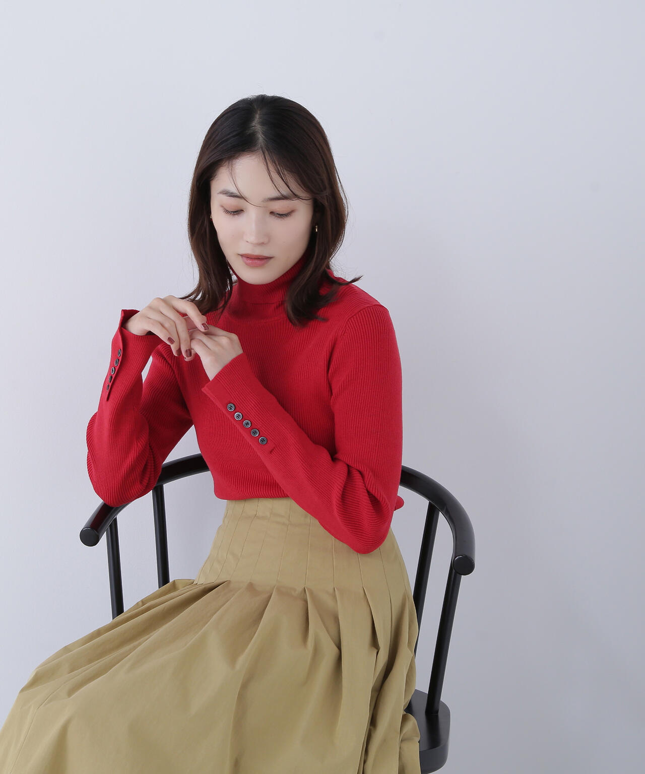 【Oggi掲載】ベーシックタートルネックニット