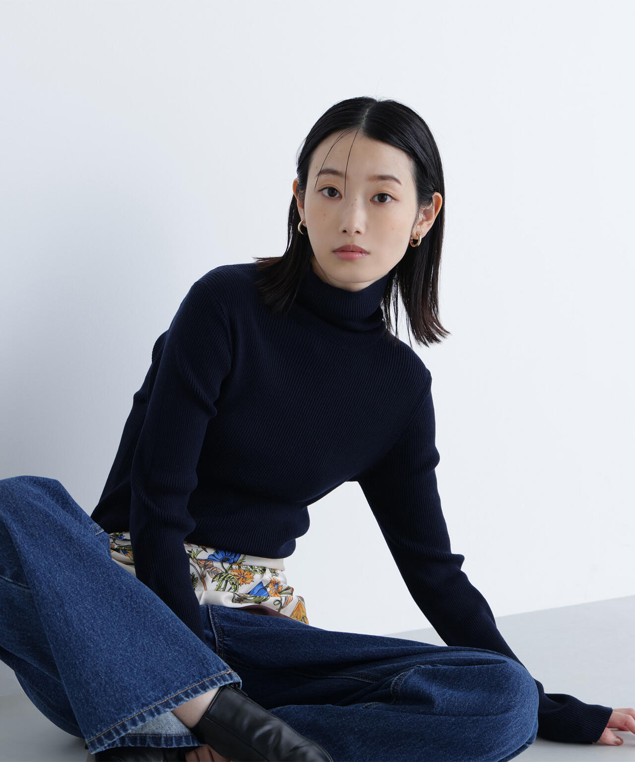 【Oggi掲載】ベーシックタートルネックニット