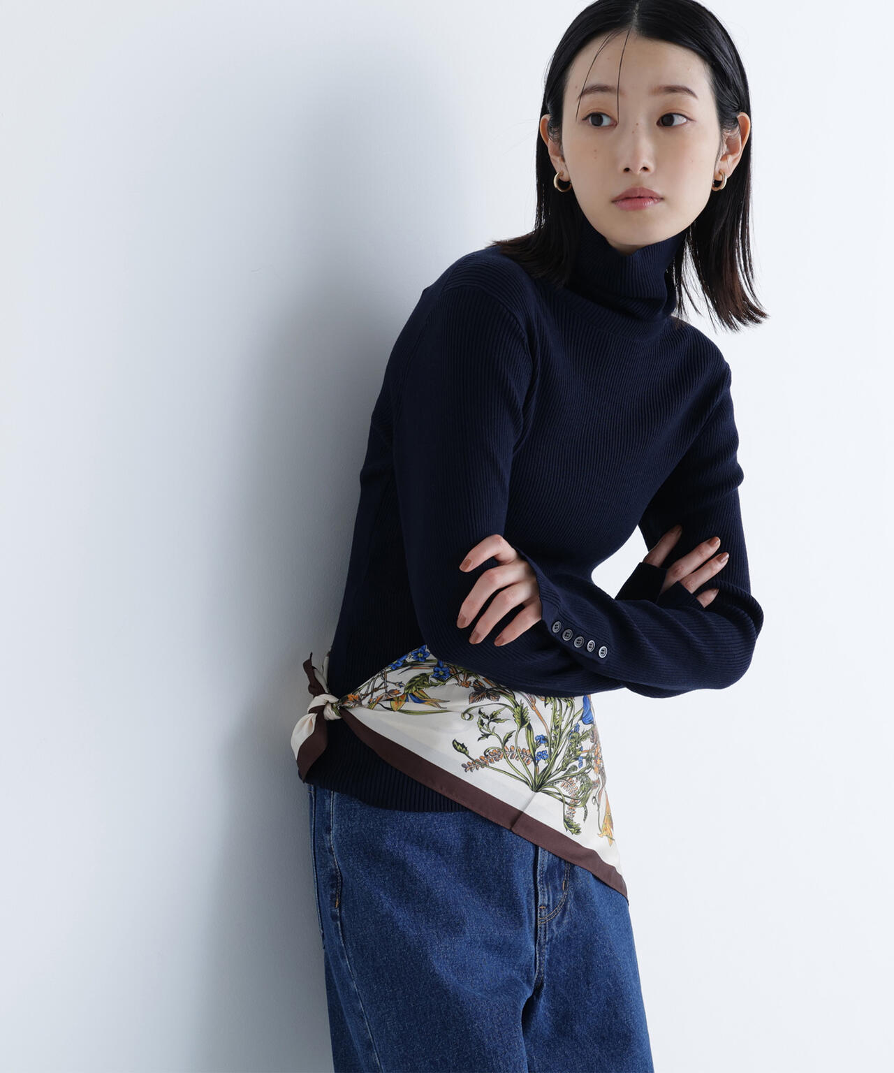 【Oggi掲載】ベーシックタートルネックニット