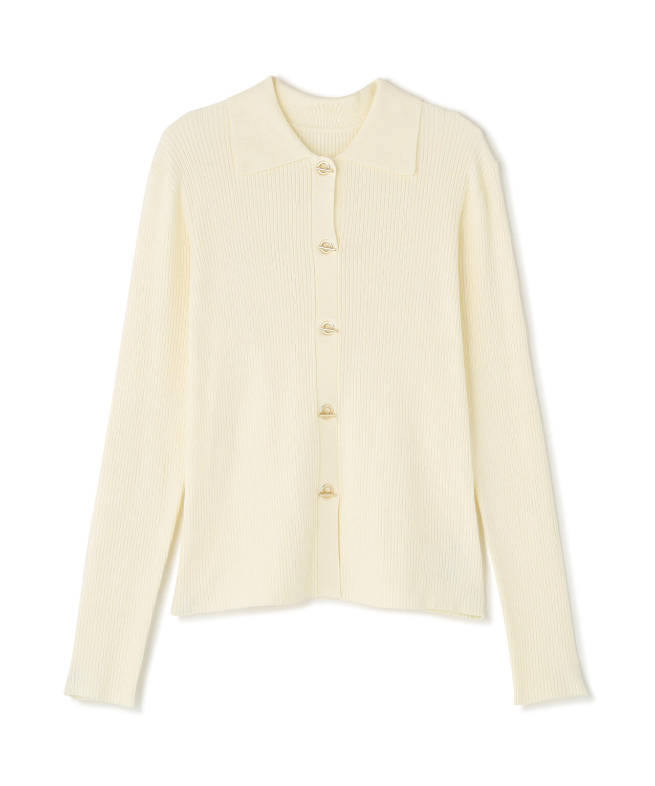 ハトメボタンポロカラーニット