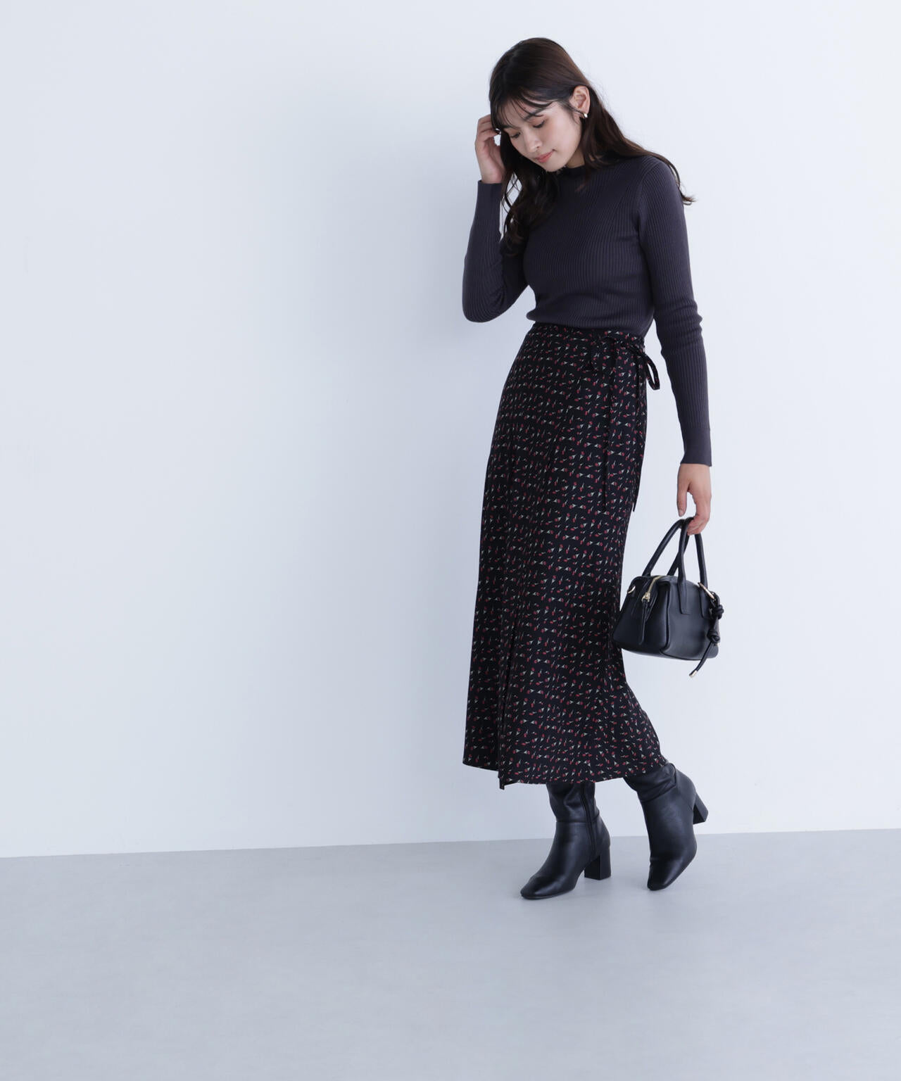 ウールブレンドニットシリーズ モックネック