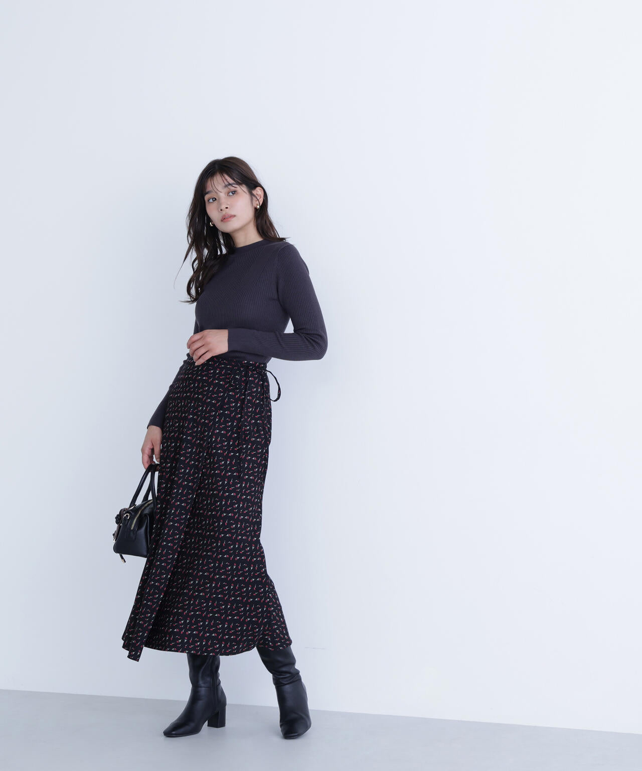 ウールブレンドニットシリーズ モックネック