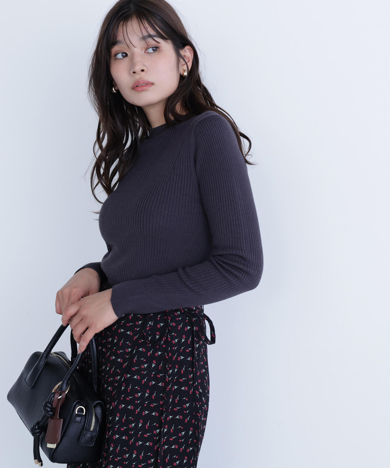 ウールブレンドニットシリーズ モックネック