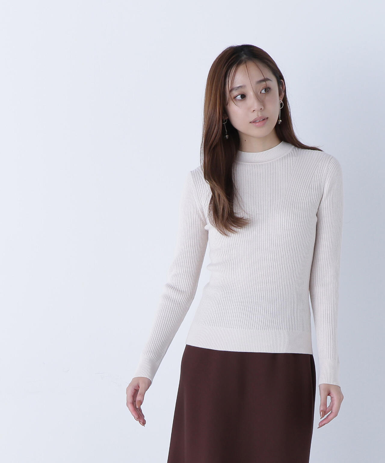 ウールブレンドニットシリーズ モックネック