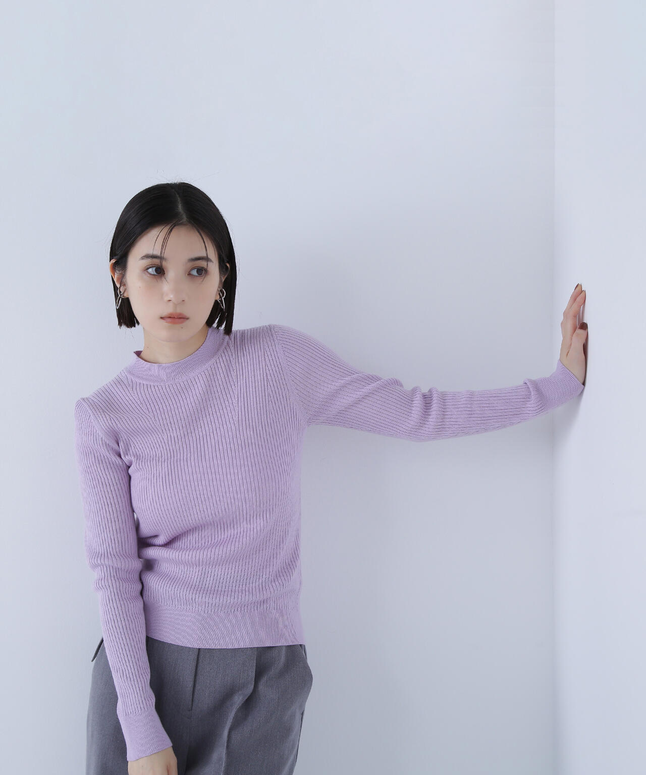 ウールブレンドニットシリーズ モックネック