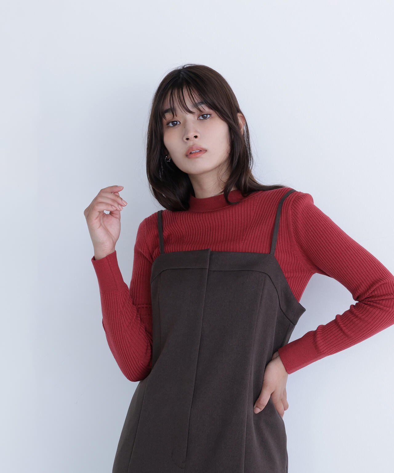 ウールブレンドニットシリーズ モックネック