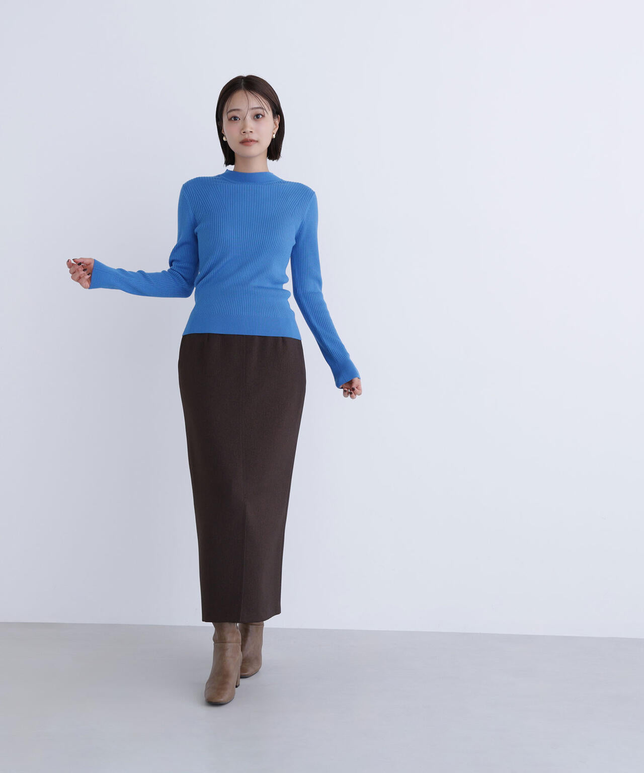 ウールブレンドニットシリーズ モックネック