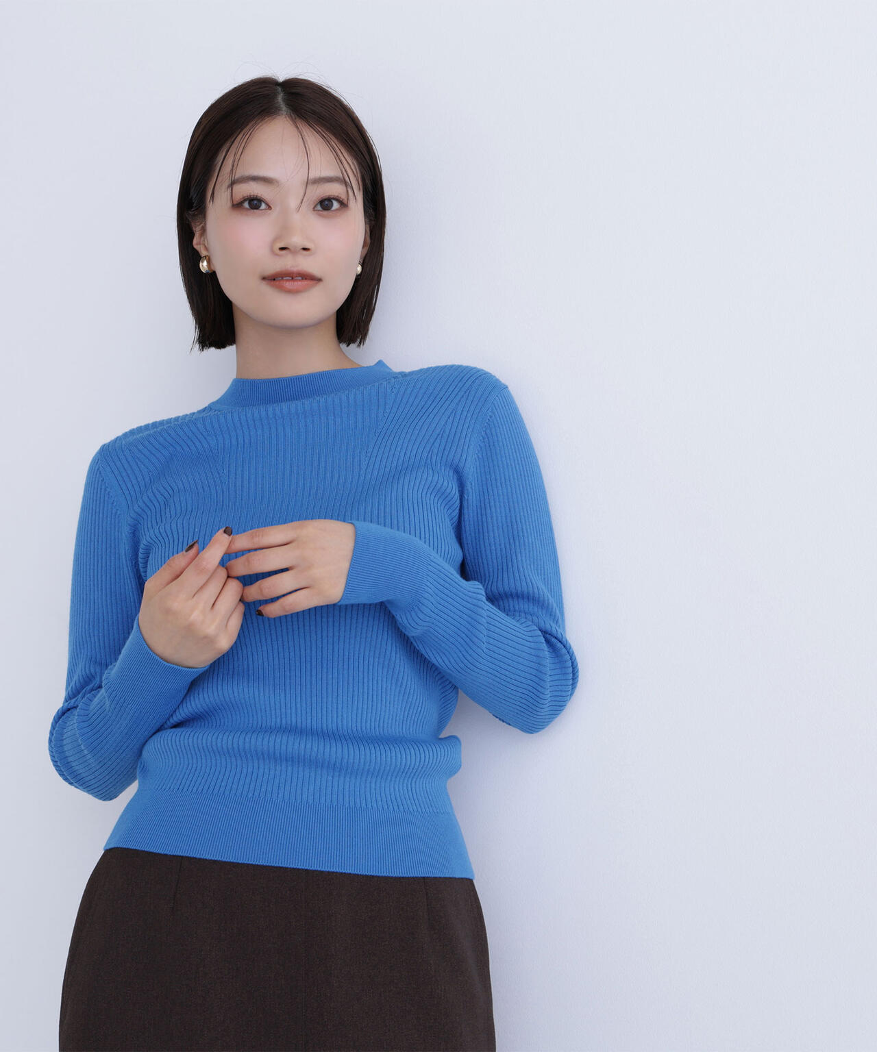 ウールブレンドニットシリーズ モックネック