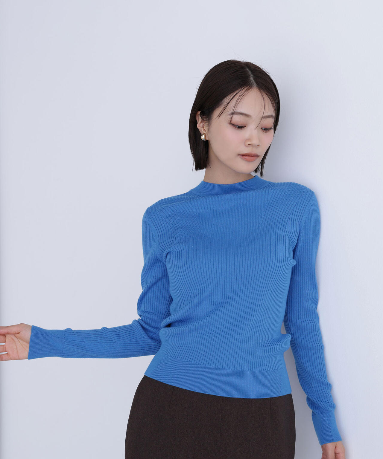 ウールブレンドニットシリーズ モックネック