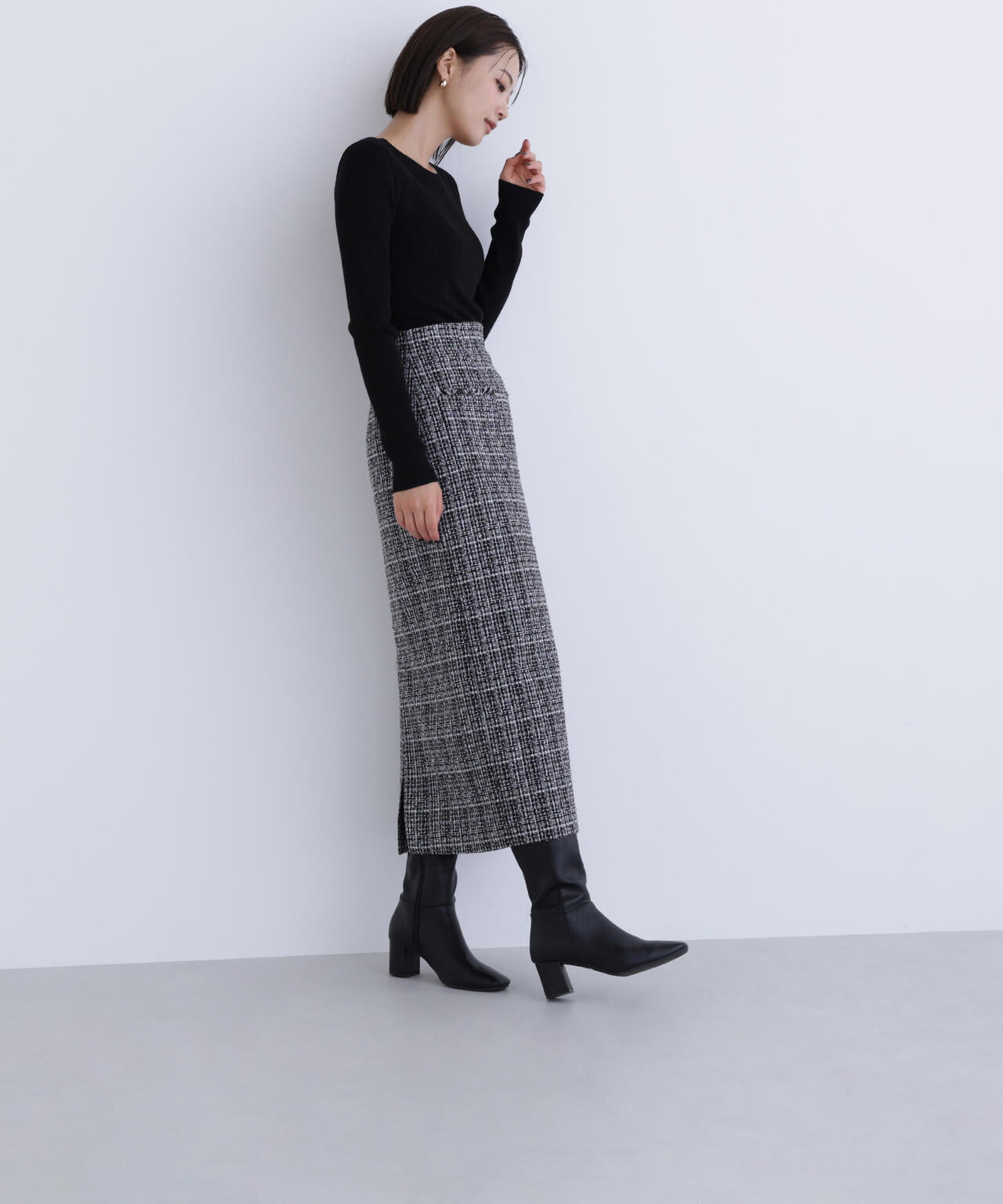 ウールブレンドニットシリーズ ボートネック