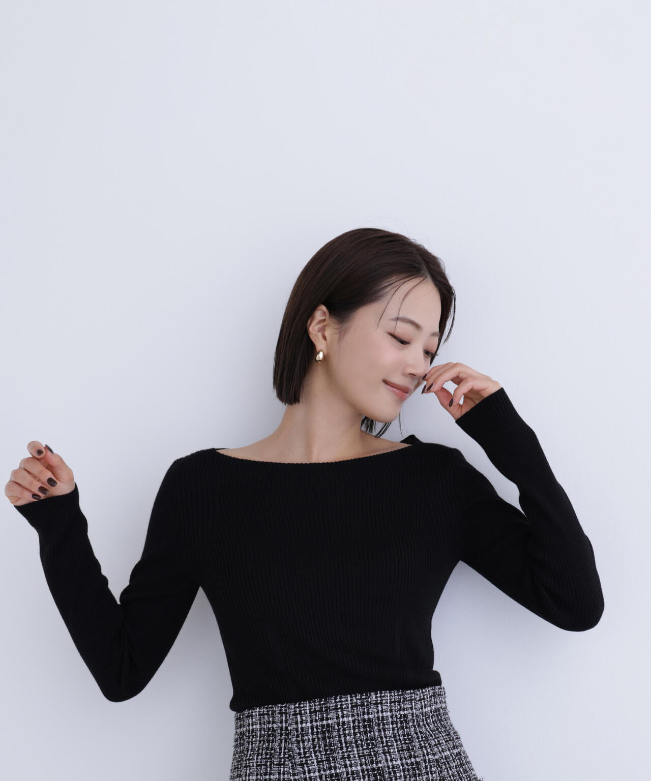 ウールブレンドニットシリーズ ボートネック