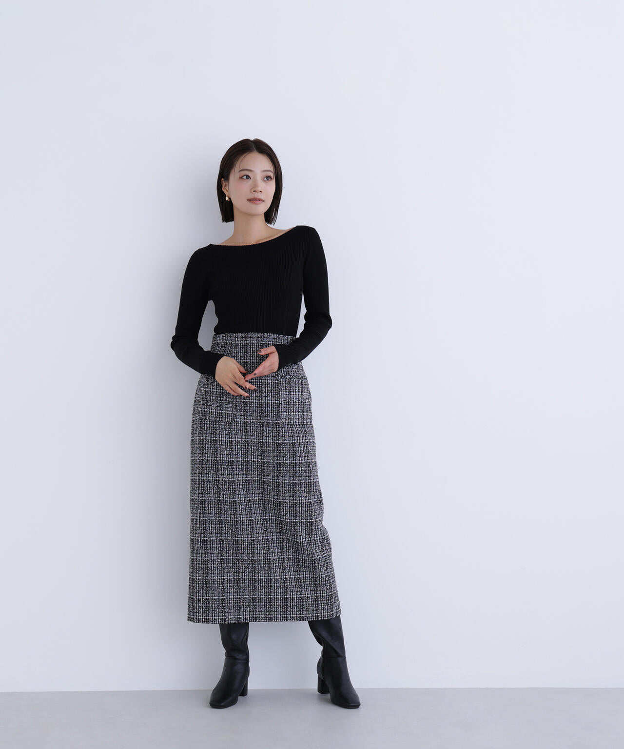 ウールブレンドニットシリーズ ボートネック