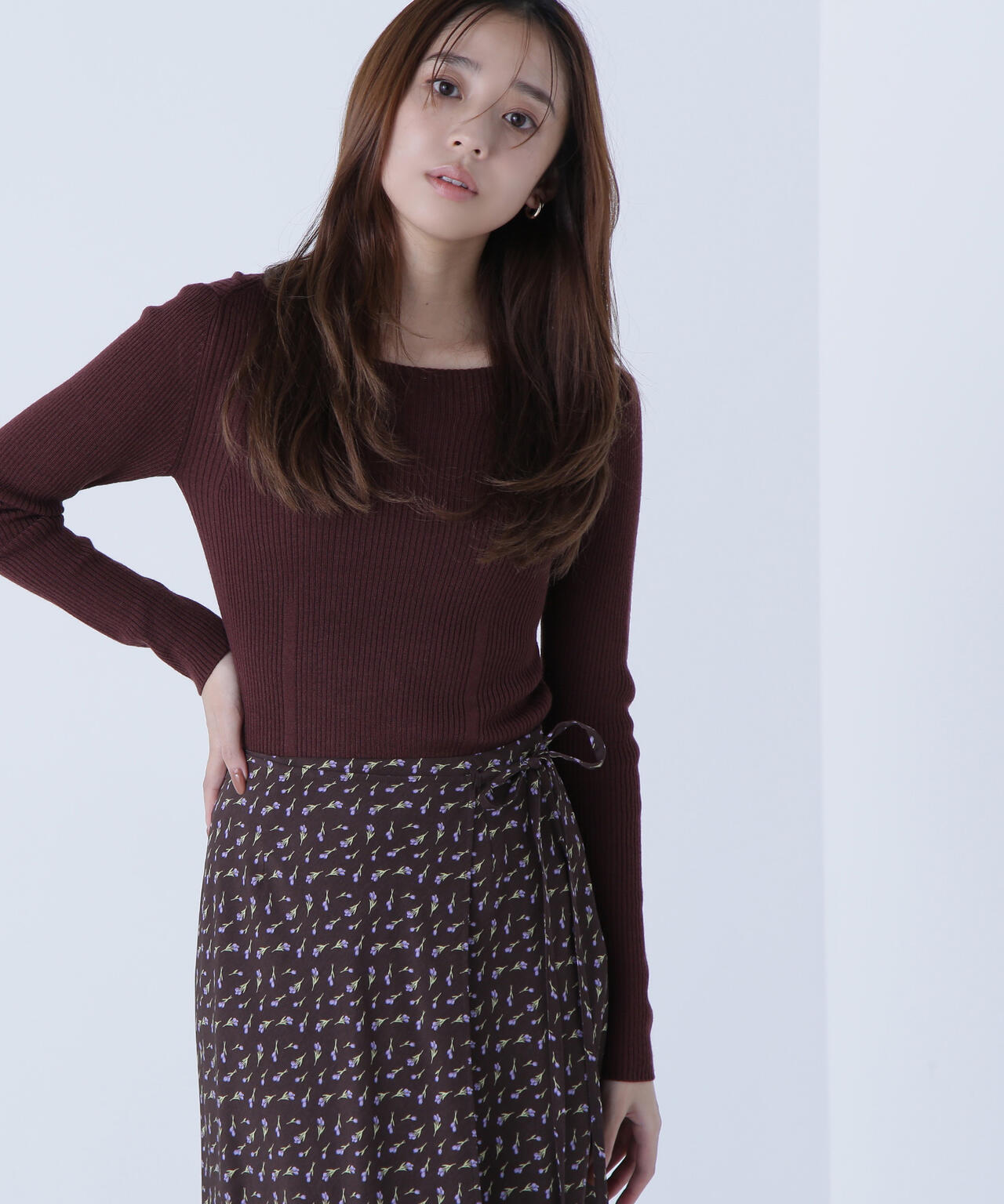 ウールブレンドニットシリーズ ボートネック