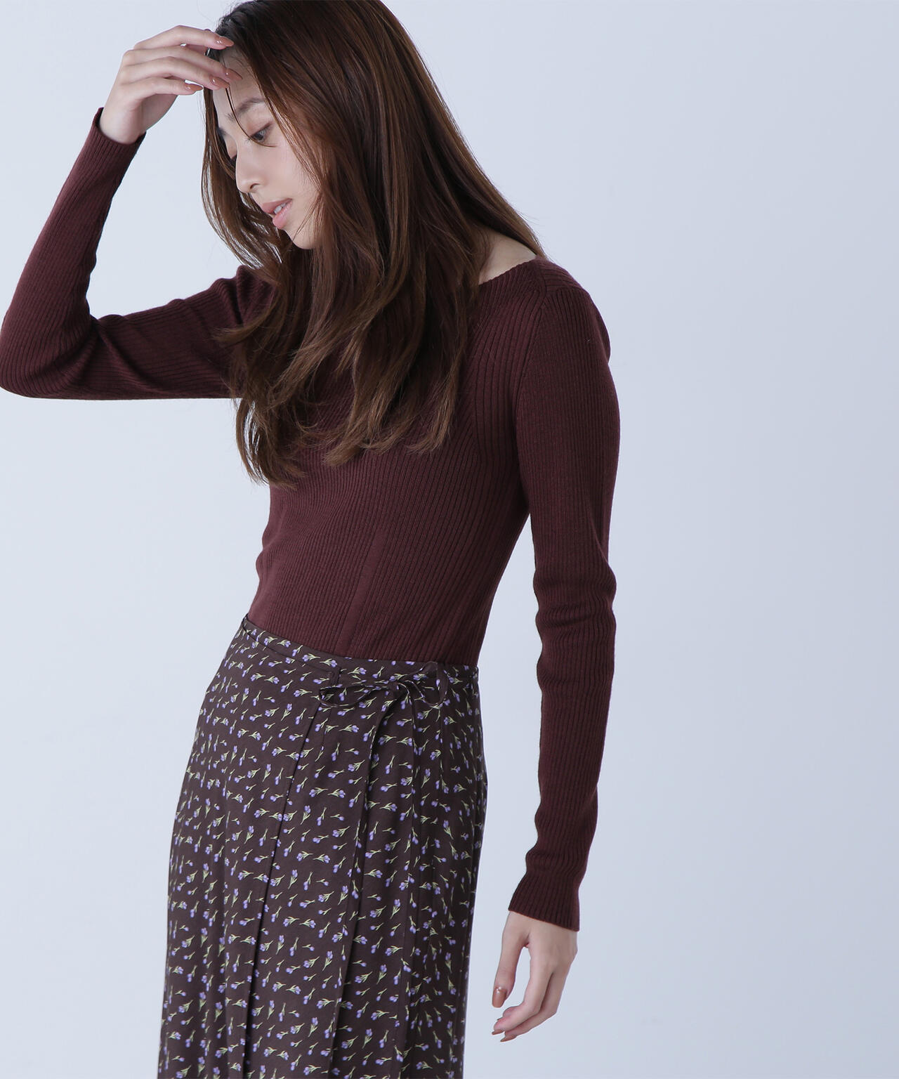 ウールブレンドニットシリーズ ボートネック