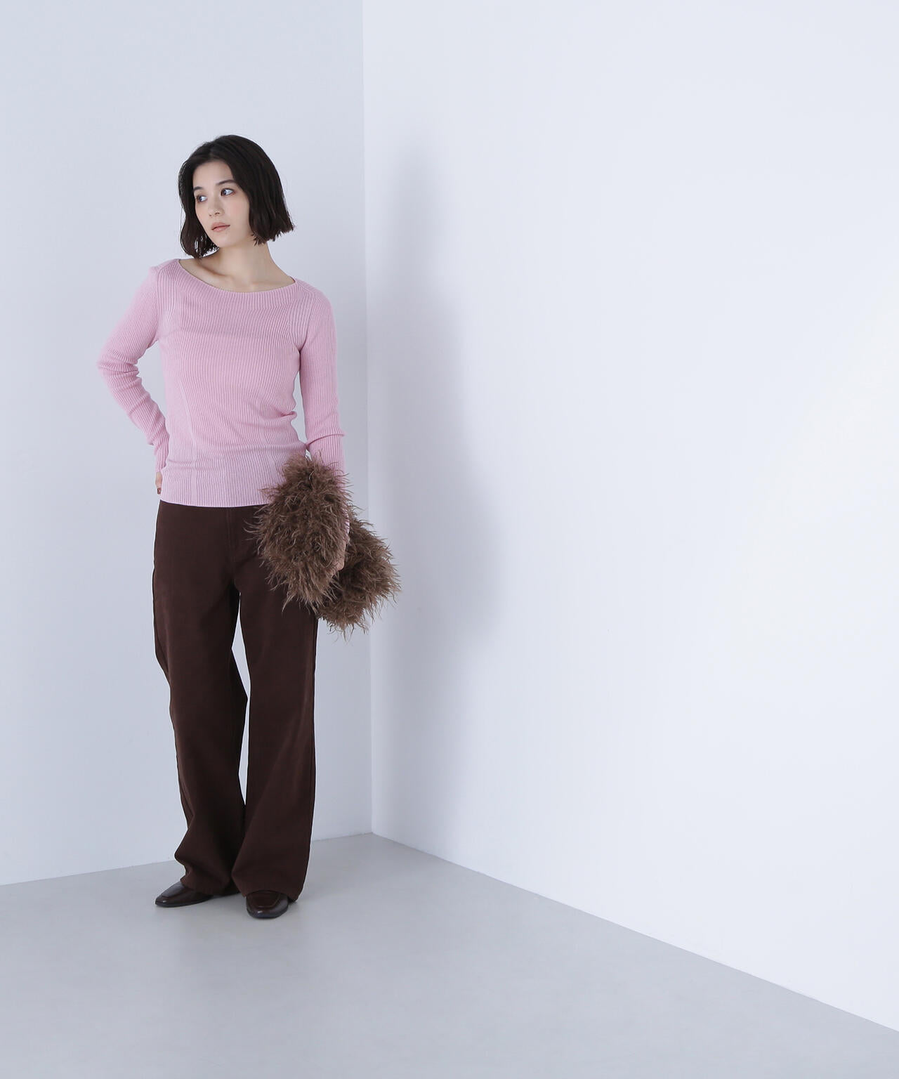 ウールブレンドニットシリーズ ボートネック